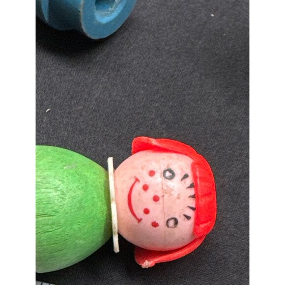 Vintage Fisher-Price Little People Set of 3 Wood Figures Boy Blonde Red Hair Gir - Picture 5 of 5